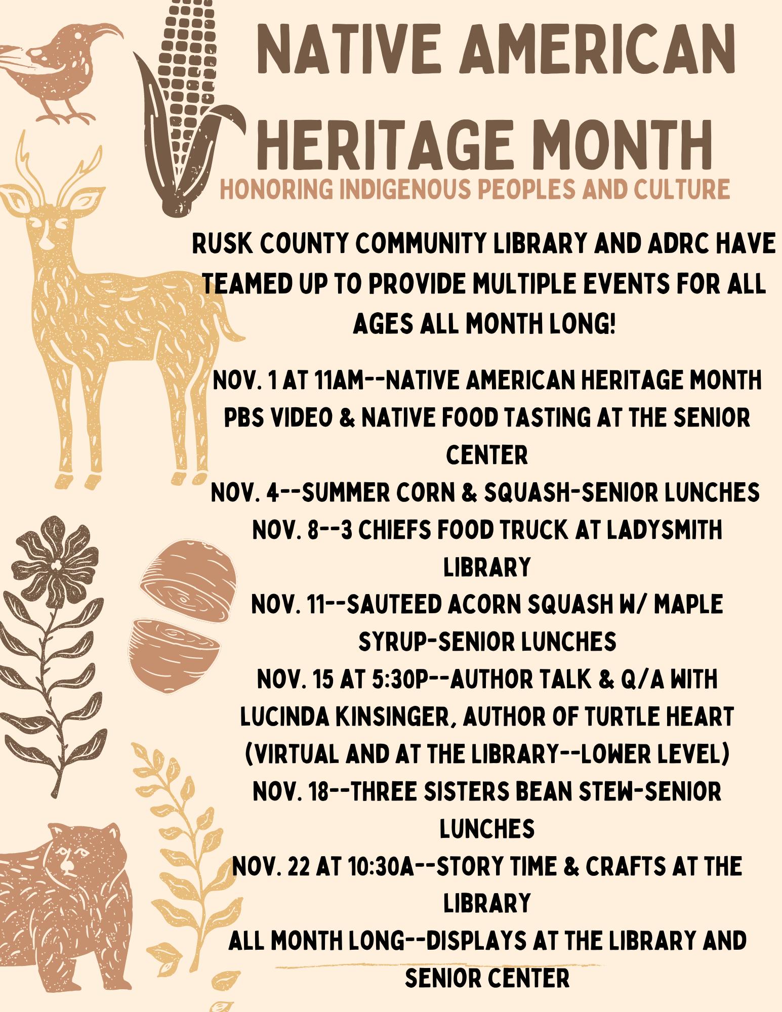 Native American Heritage Month Rusk County Wisconsin Rusk County