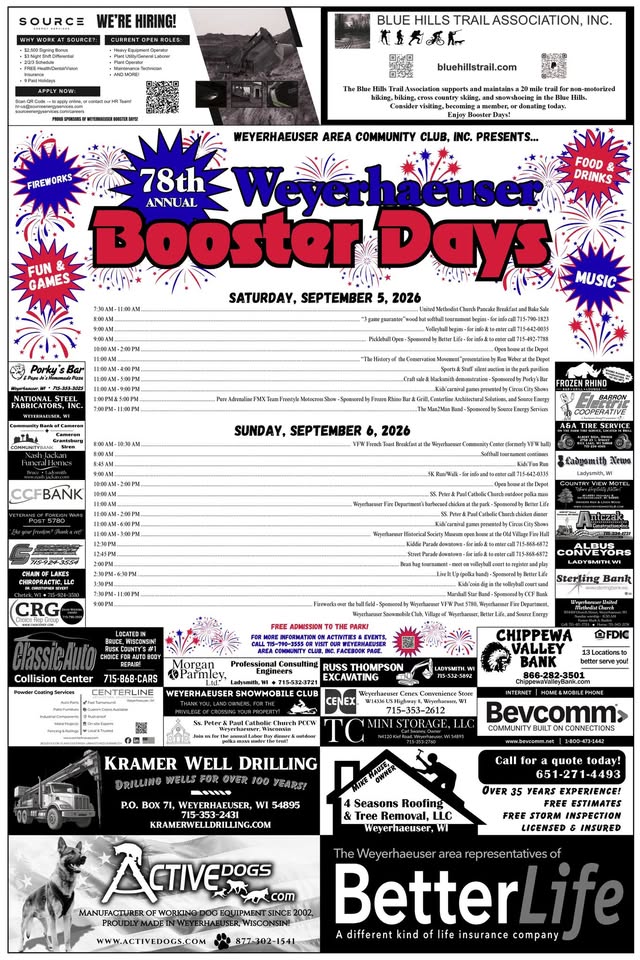 2026 Booster Days Schedule