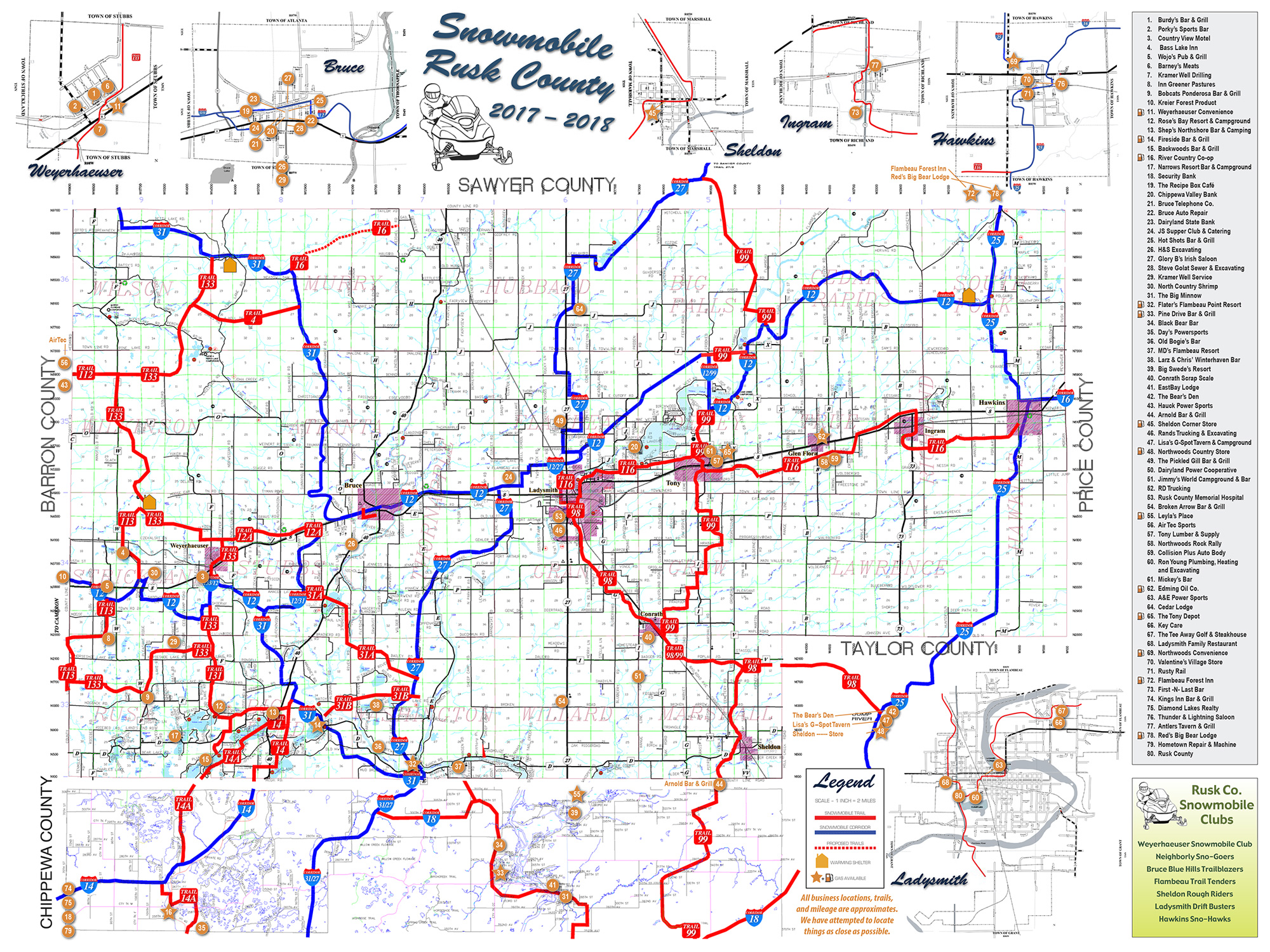 Snowmobile Trails Wisconsin Map - Allie Bellina