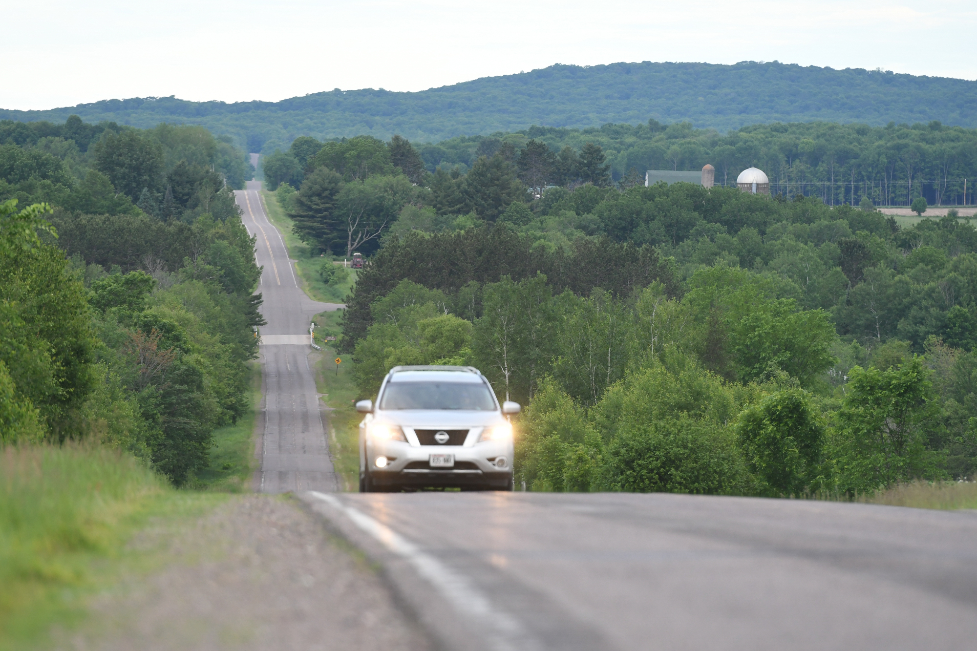 car driving in blue hills rusk county wi